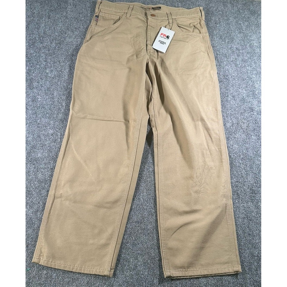 Carhartt FR Pants Mens 36x30 BN0159 FRM Cargo ATPV 12 CAT 2 Workwear Beige